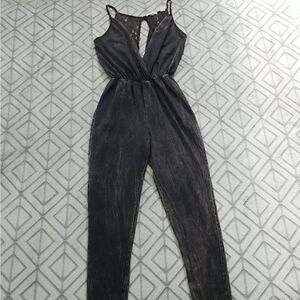 BKE Gimmicks Black Distressed Jumpsuit